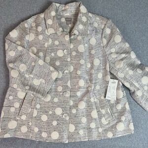 Chico's Size 3 Circle & Shine Jacquard Jacket Women's Size 3 (US XL) 3/4 Sleeve